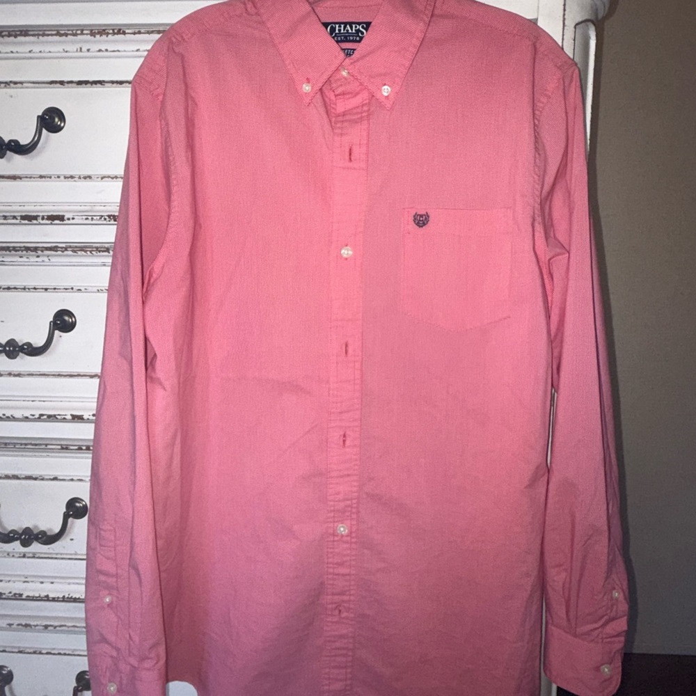 Chaps Men's Pink Button-Down Shirt